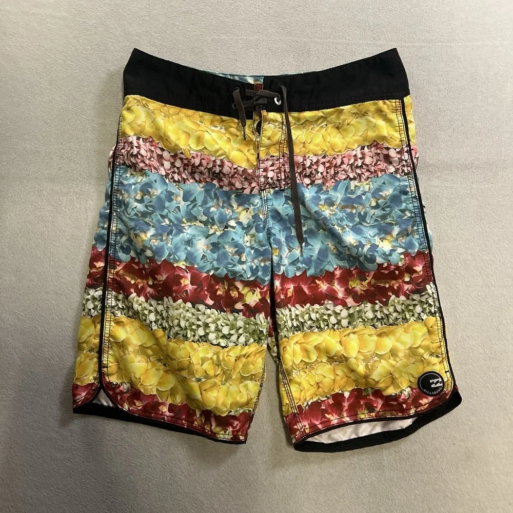 Billabong Board Shorts Men's Size 31 Floral Striped 10